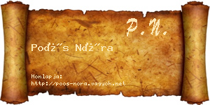 Poós Nóra névjegykártya